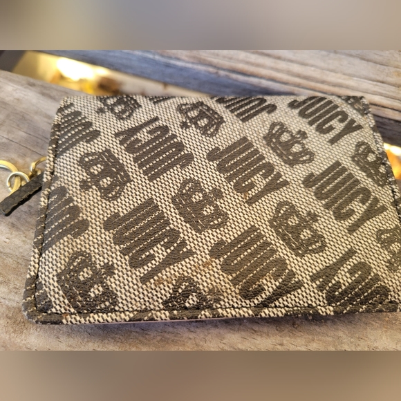 Juicy Couture Mini Backpack Purse And Wallet Black Status Gothic Stripe - Picture 3 of 6